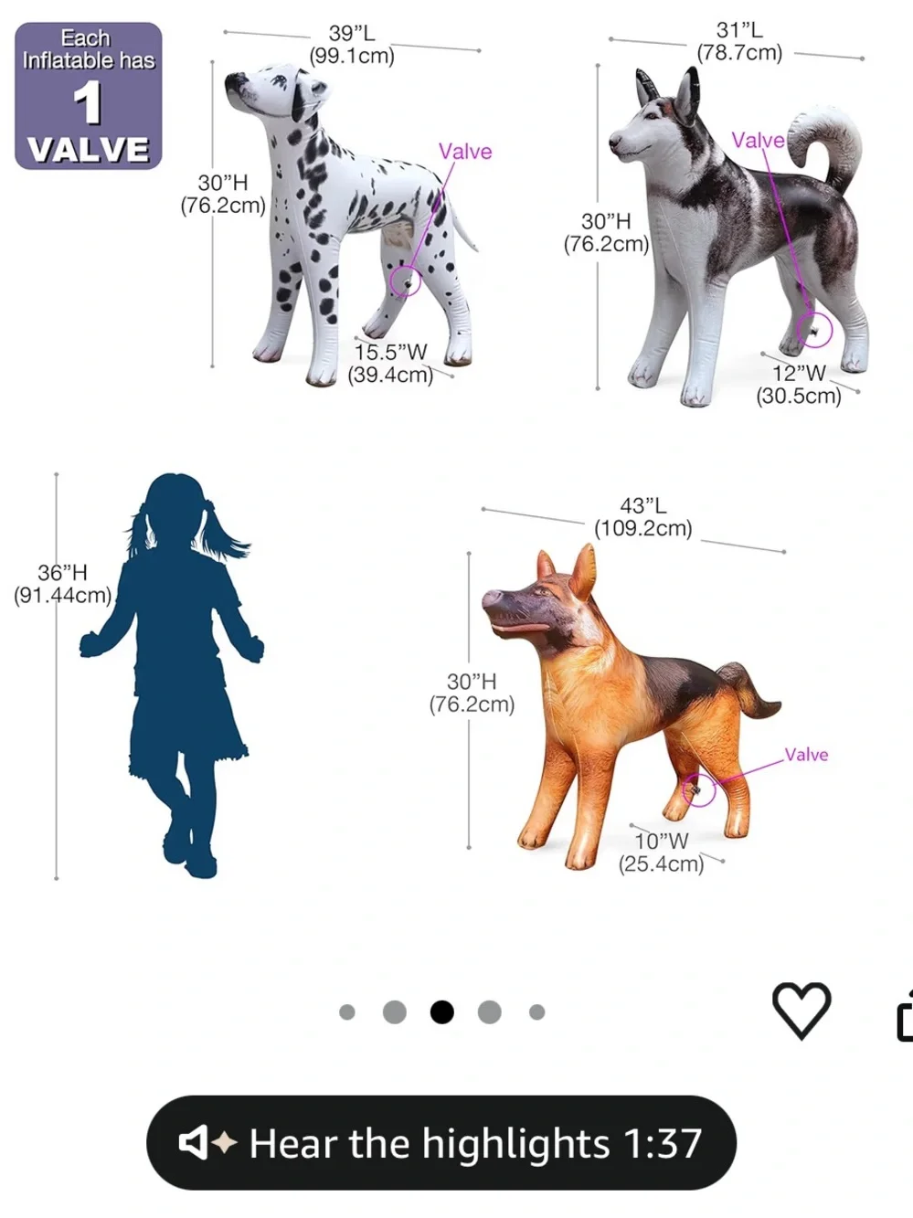 Inflatables 3 Husky Dalmatian Shepherd 30